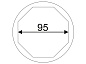 Головка для гайки ступицы колеса переднего 95мм 8-ми гранная (SCANIA) JTC