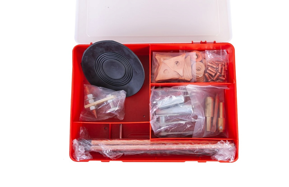 WDK-BOX77 набор сварочных аксессуаров для споттера в пластиковом кейсе Wiederkraft