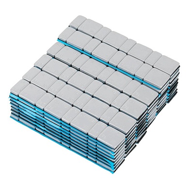 Грузики самоклеящиеся (4х5+4х10 г) Fe закругленные L=14 см, серые, 50 лент NORDBERG W510FR3G