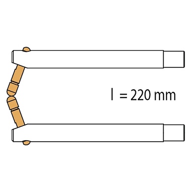 RedHotDot Электроды угловые L=220 мм / 20 град. для клещей HAMMER DDT (комплект) арт. 047921